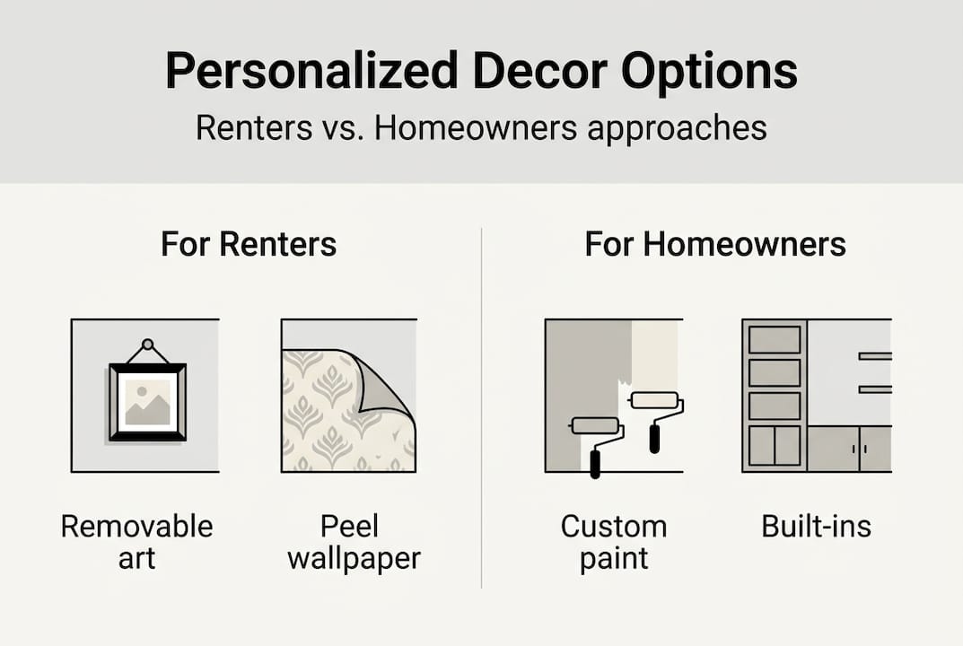 Infographic comparing renters and homeowners decor