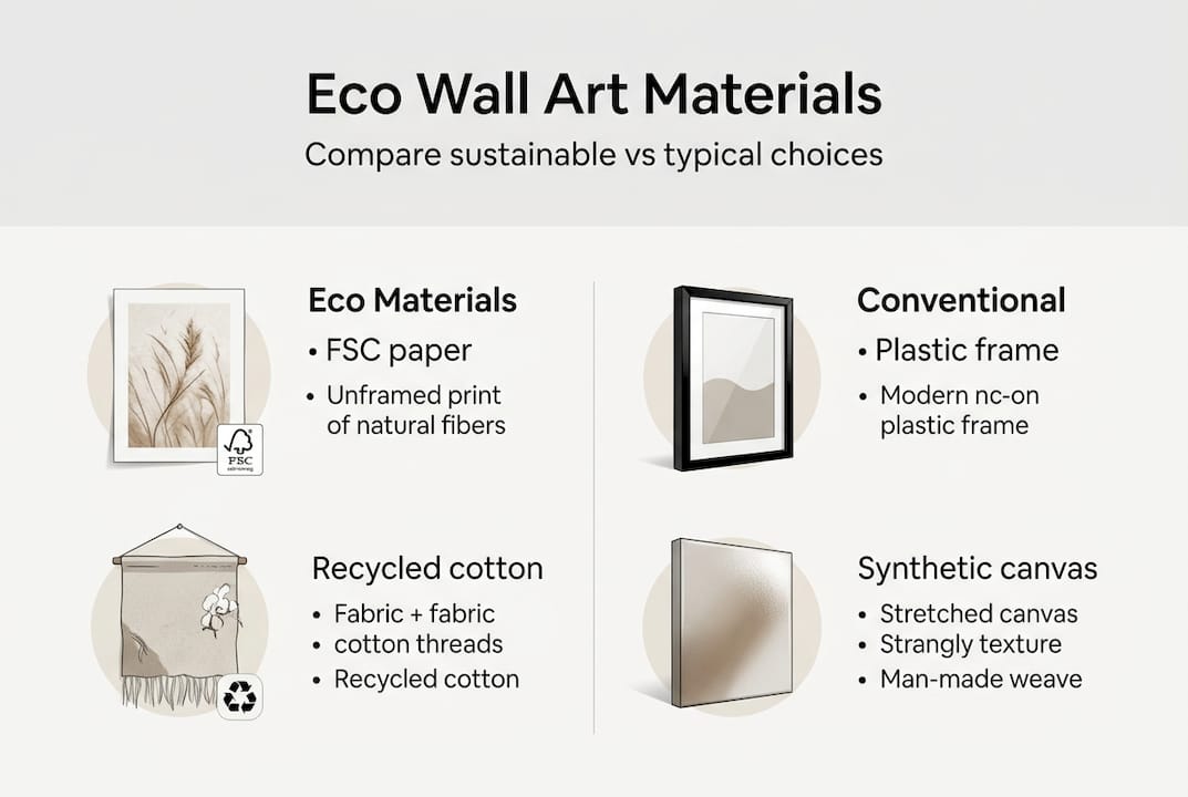 Infographic comparing eco and standard art materials