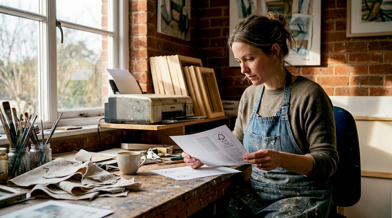 Artist printing sustainable certified wall art