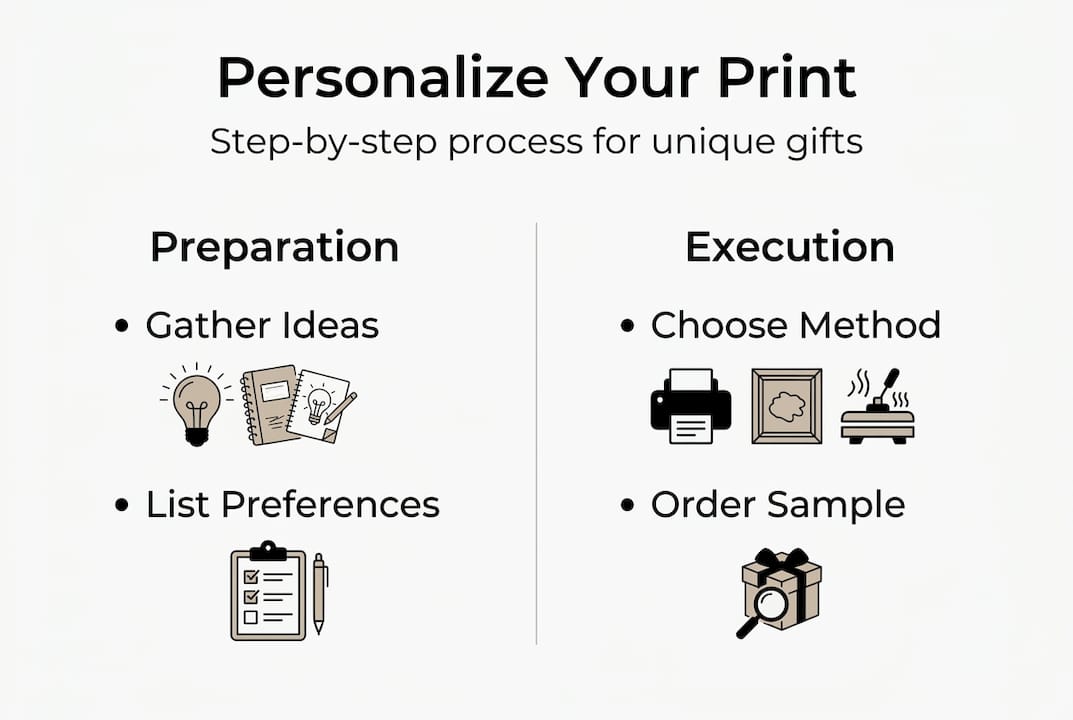 Infographic of steps for personalized prints