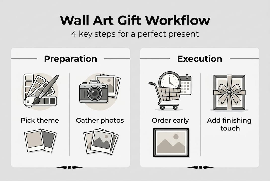 Infographic: personalized wall art gift workflow steps