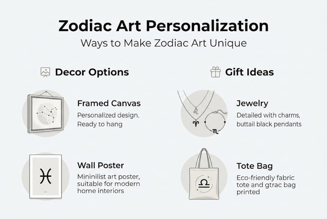 Infographic on personalizing zodiac sign art