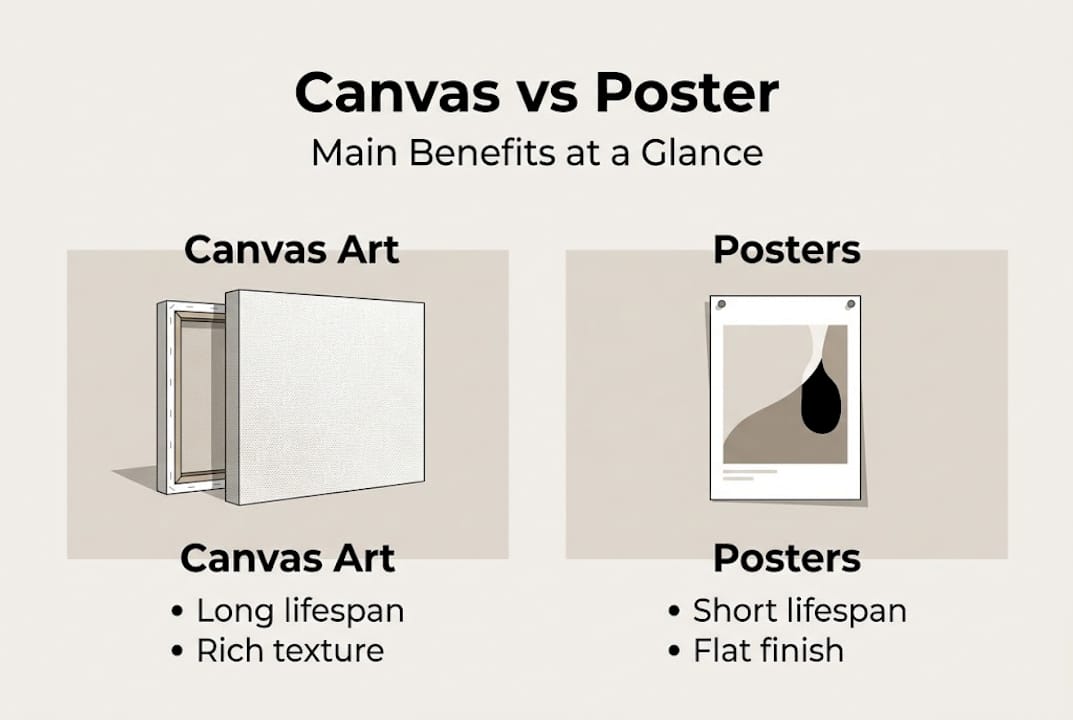 Infographic canvas vs poster main benefits