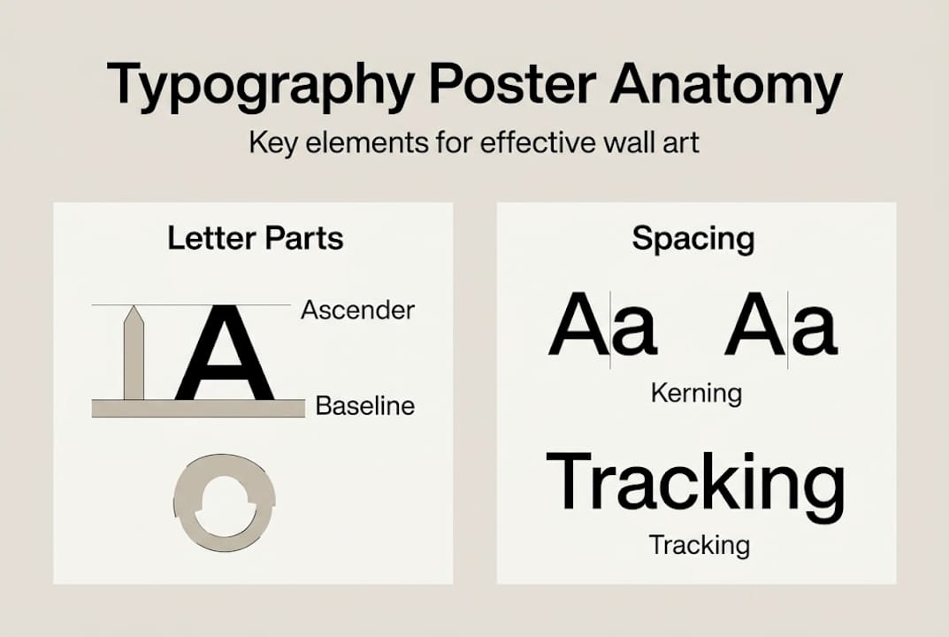 Infographic showing parts of typography posters