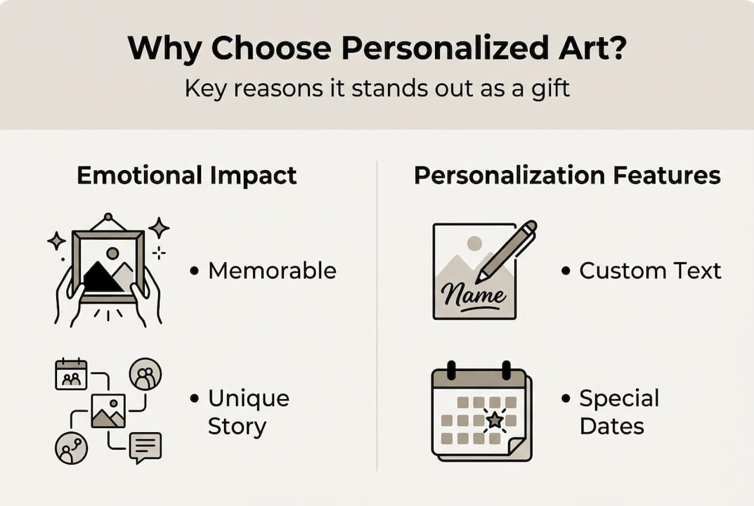 Infographic explaining personalized art advantages