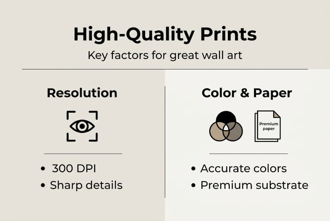 Infographic showing wall print quality basics