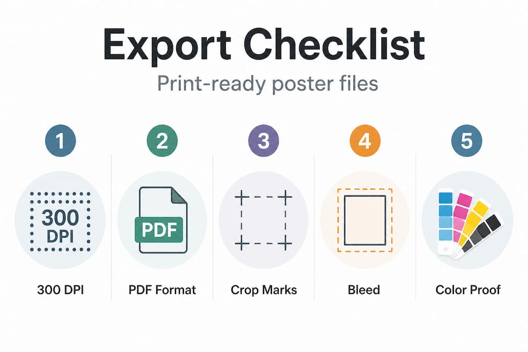 Infographic of poster export checklist for printing