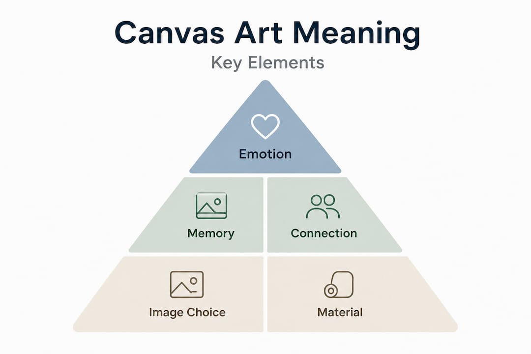 Hierarchy pyramid of custom canvas art meaning