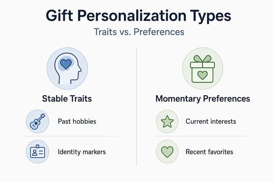 Infographic comparing personalization types