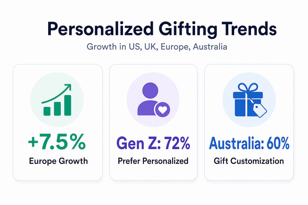 Infographic with personalized gifting market stats