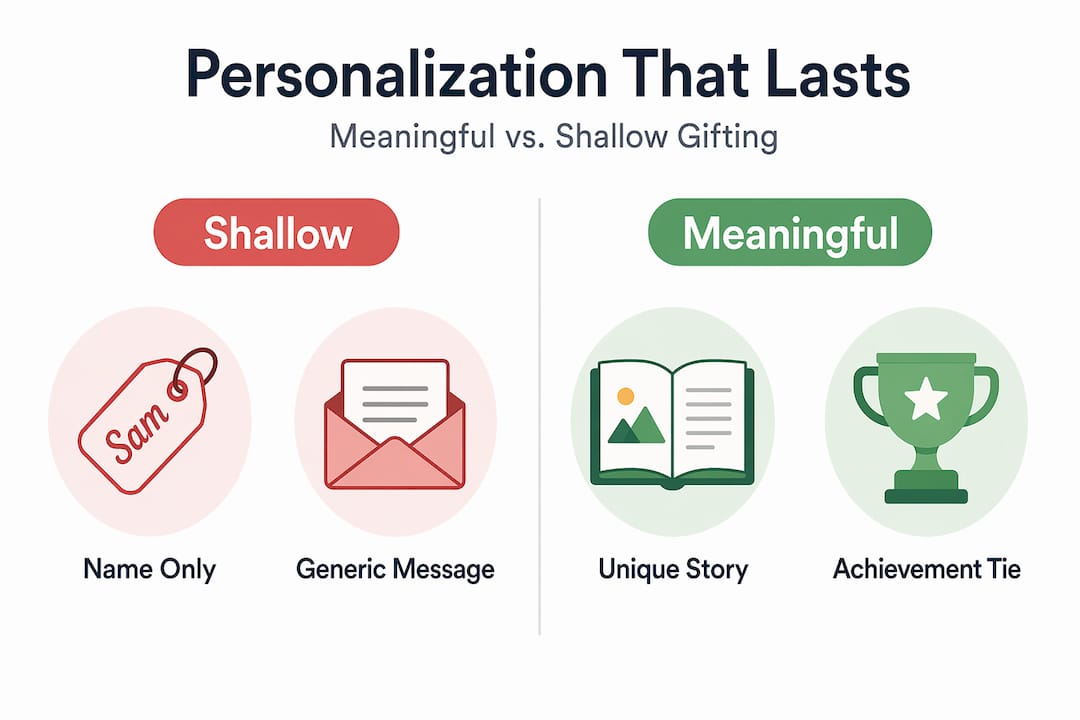 Infographic comparing shallow and meaningful personalization