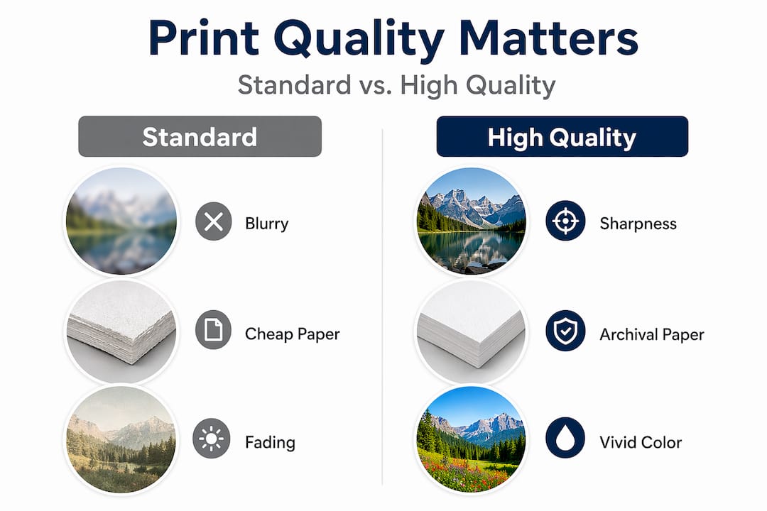 Infographic comparing print quality features