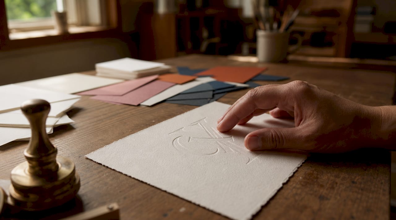 Close-up hand feeling debossed printing finish