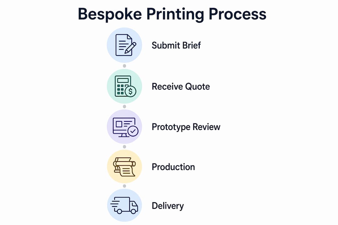 Infographic showing stages of bespoke printing process
