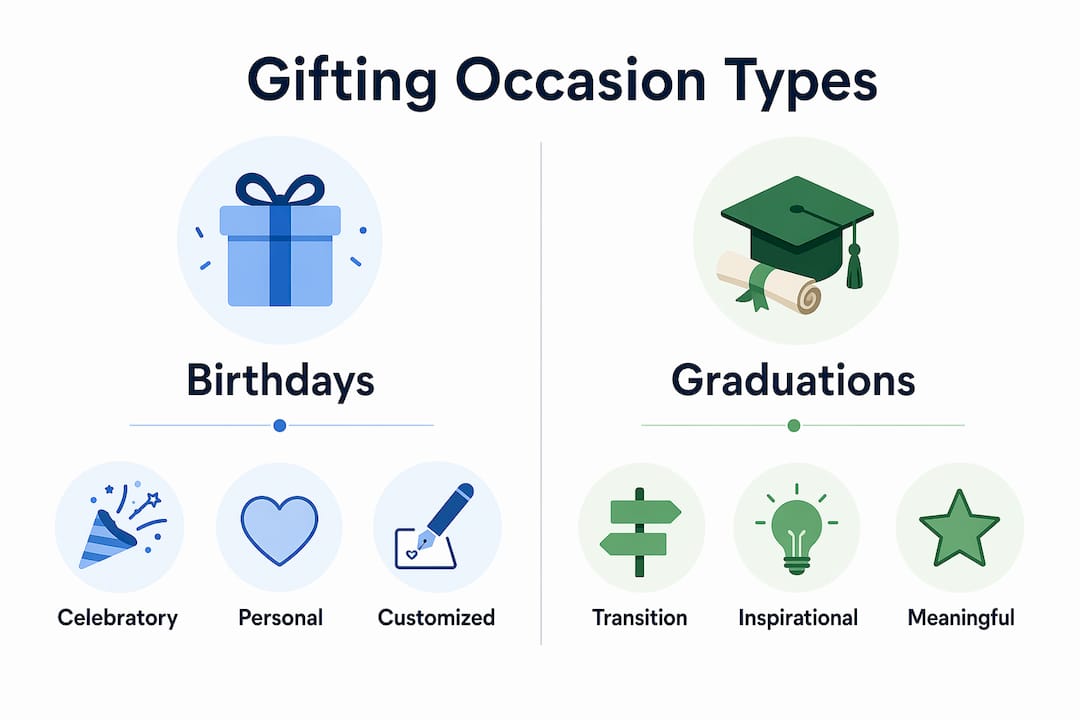 Infographic comparing birthday and graduation gifting styles