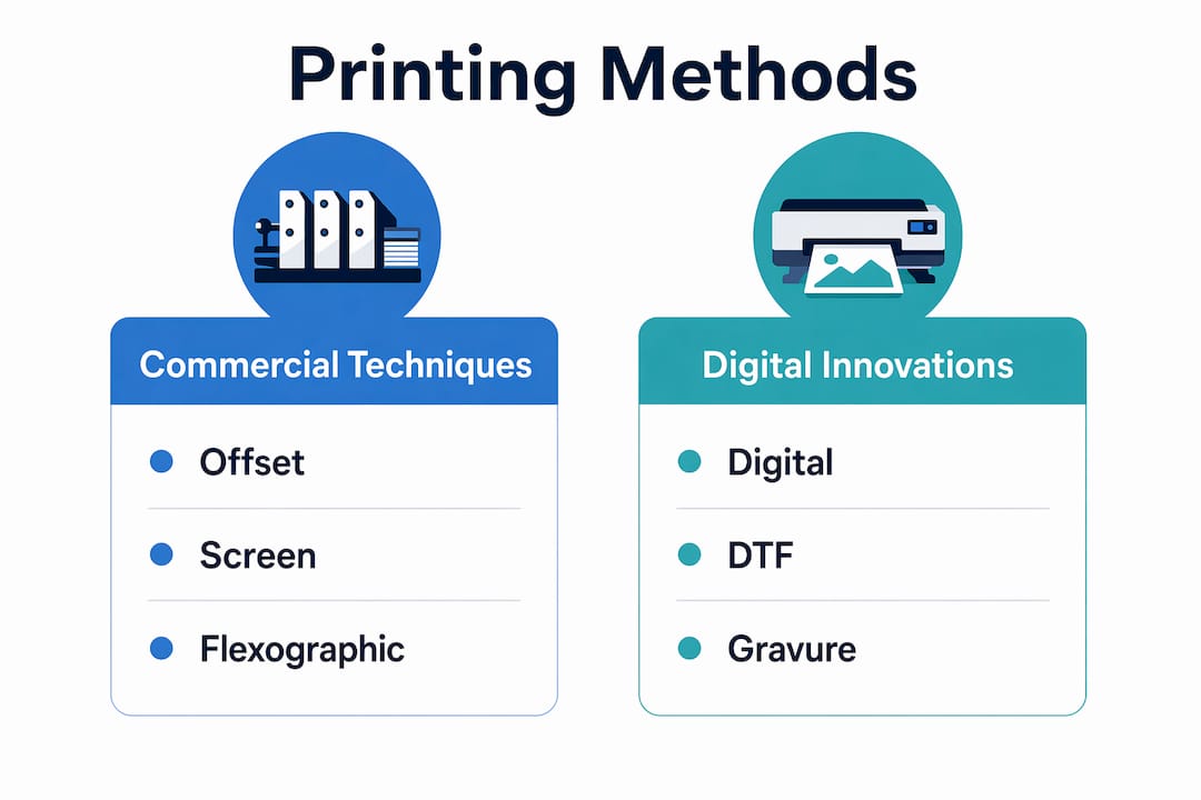 Infographic comparing printing techniques