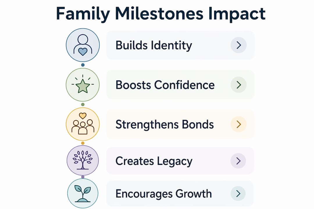 Infographic illustrating impact of family milestone displays