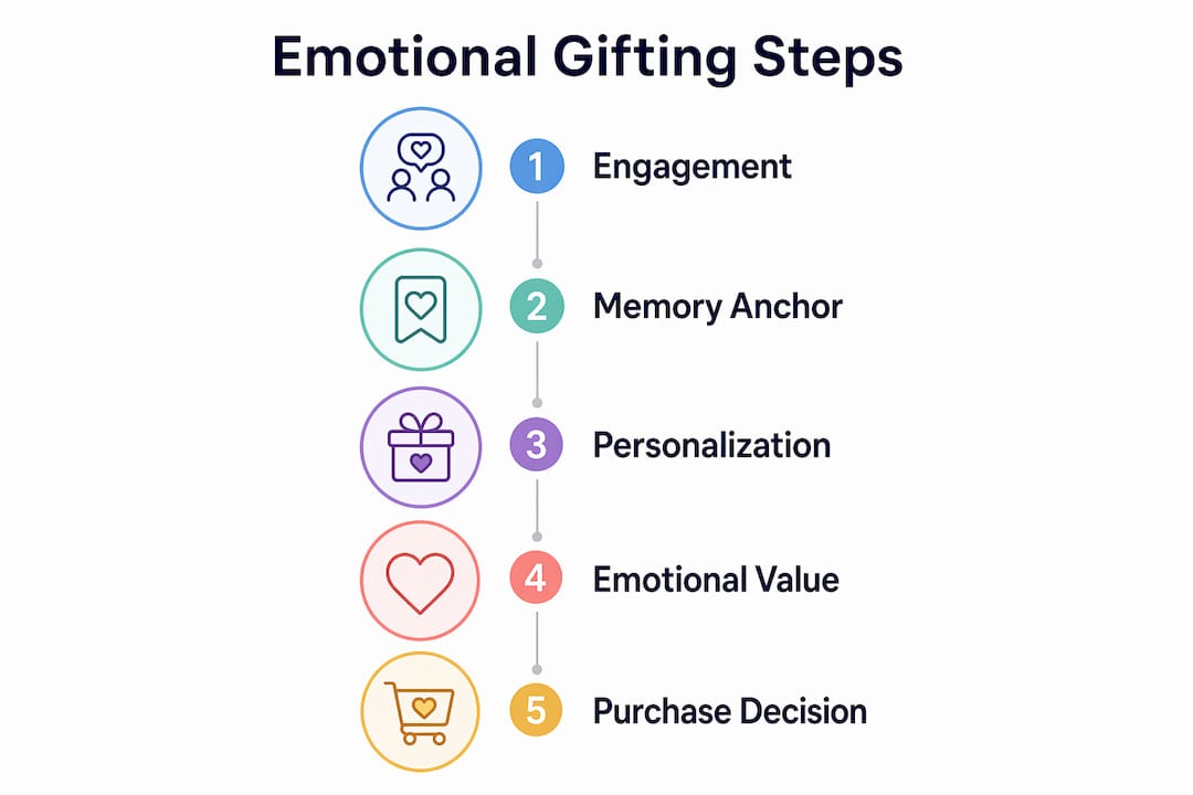 Infographic showing emotional gifting process steps