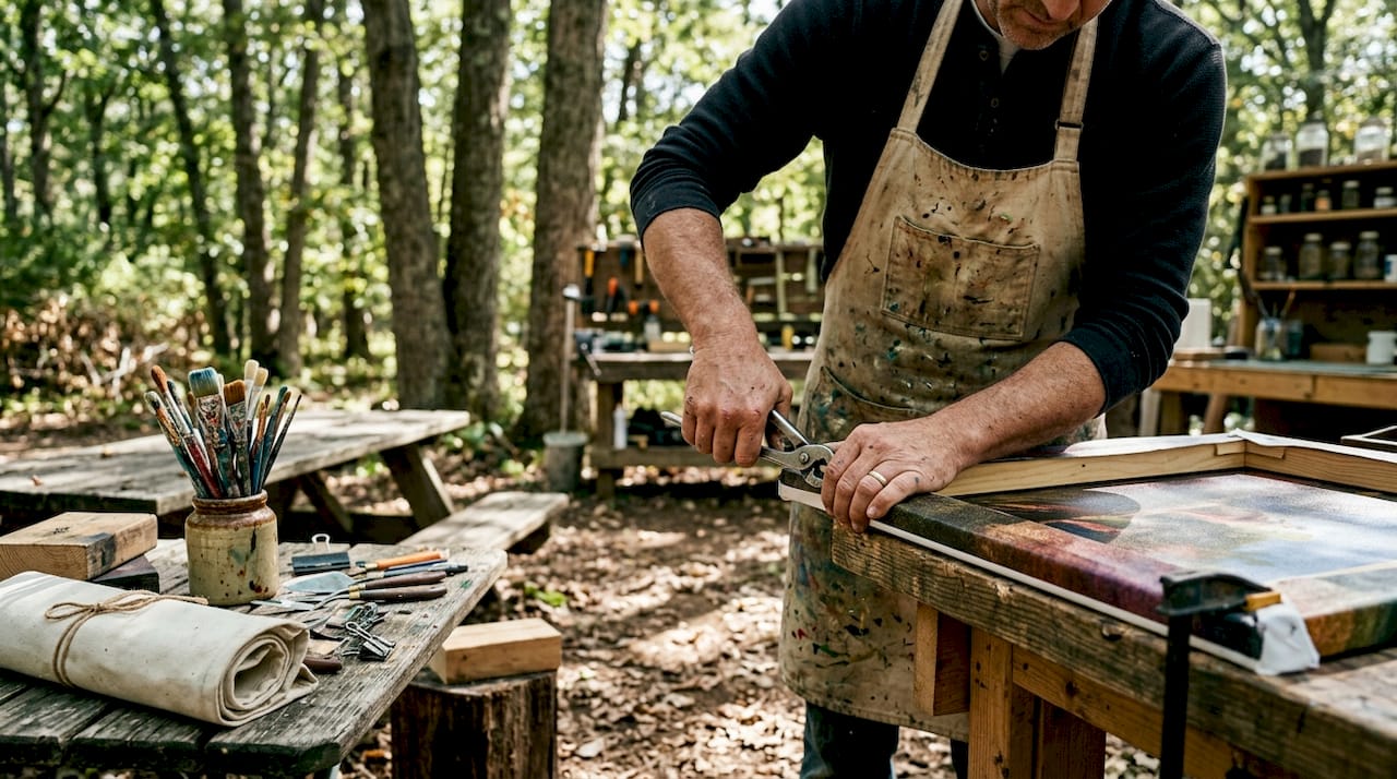 Artisan stretching custom canvas print