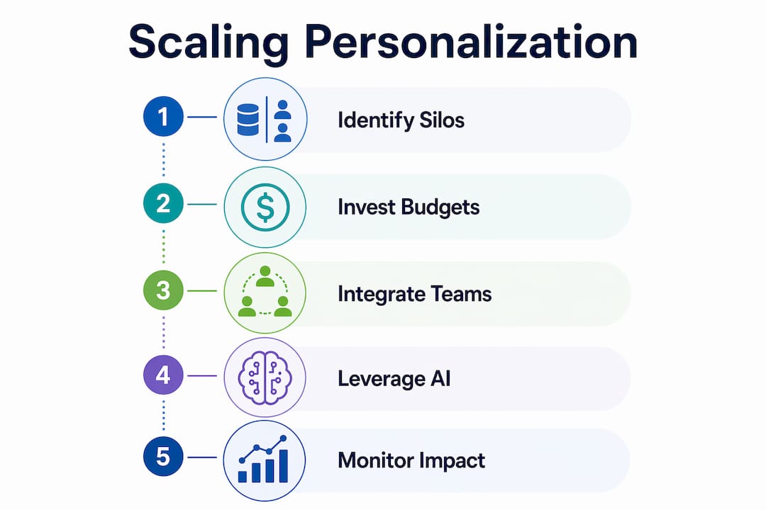 Infographic illustrating stages of scaling personalization