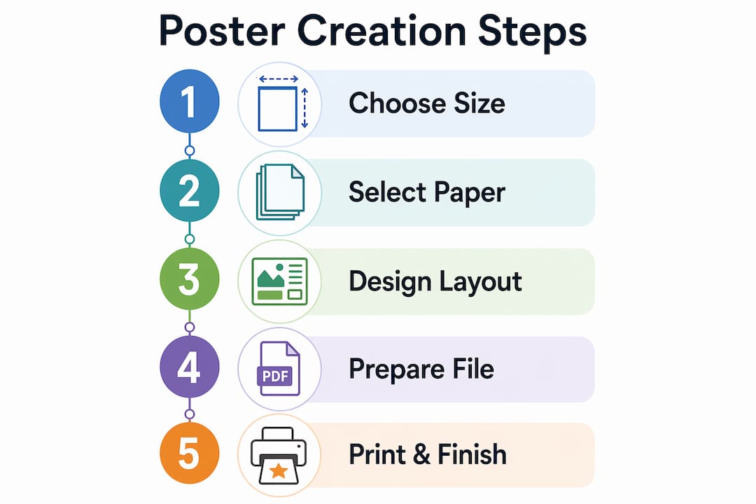 Infographic detailing gift poster creation steps