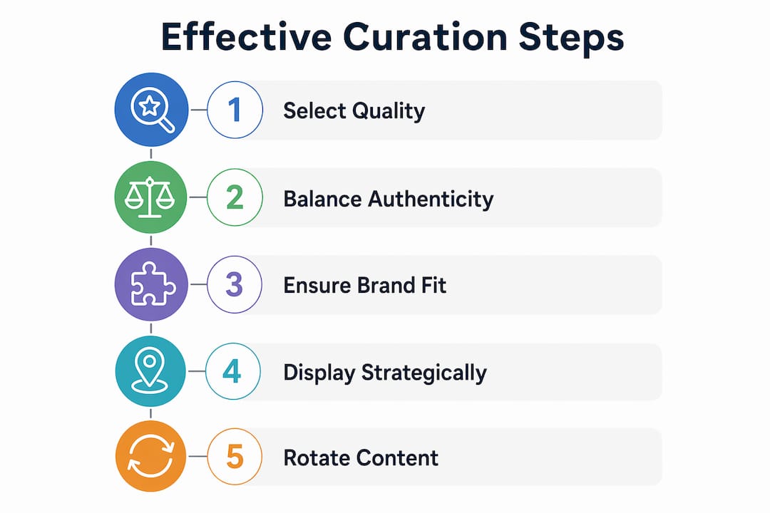 Infographic with steps for curating customer collections