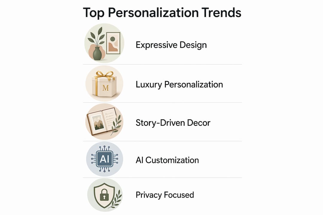 Infographic summarizing home decor personalization trends