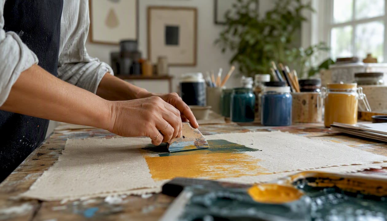 Hands printing with low VOC ink
