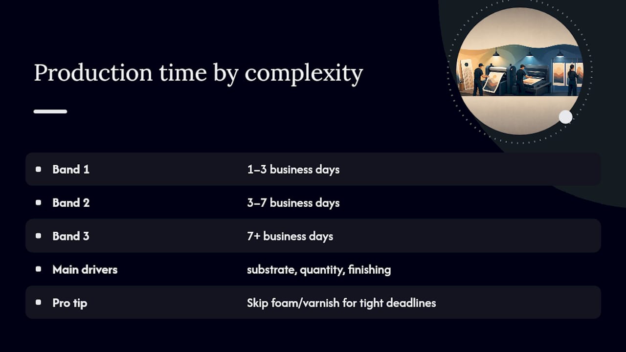 What Are Typical Production Time Ranges by Job Complexity? — overview diagram