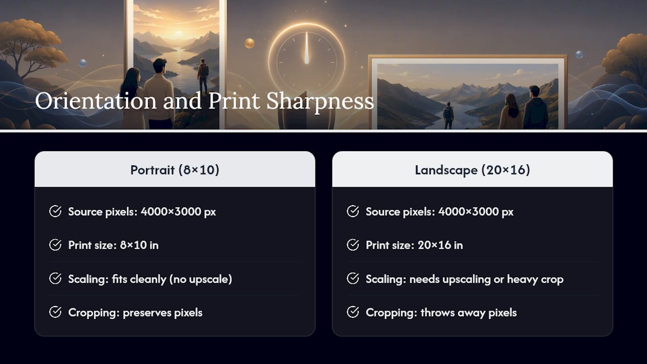 Resolution comparison for portrait and landscape prints