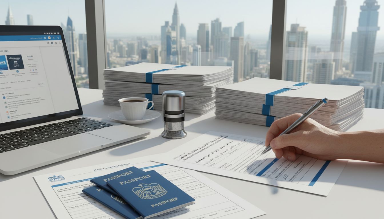 Signing legal documents for Dubai business