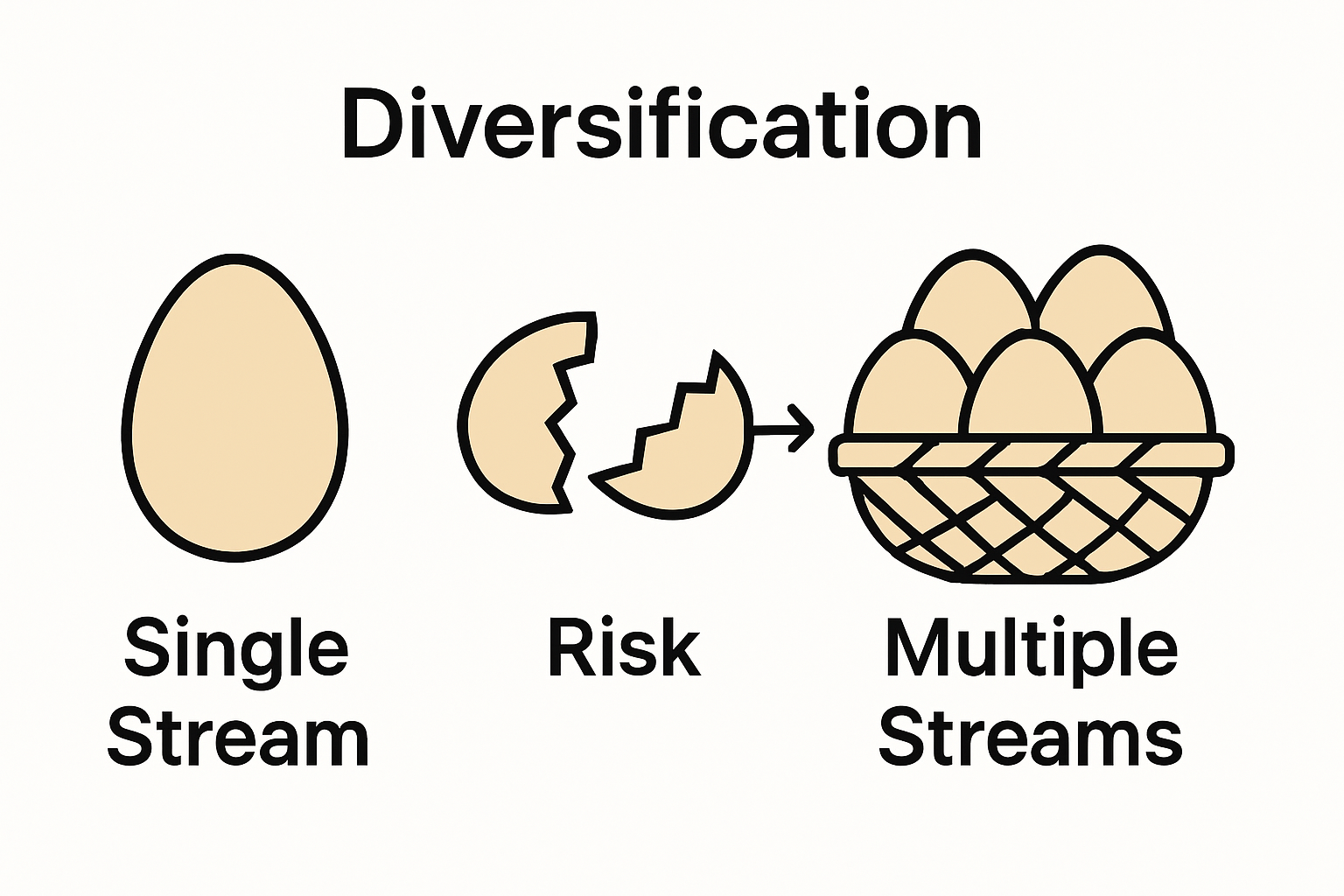 Infographic comparing single vs multiple revenue streams