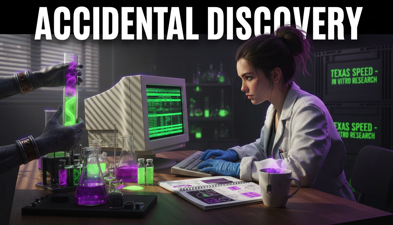 Scientist entering lab results at bench