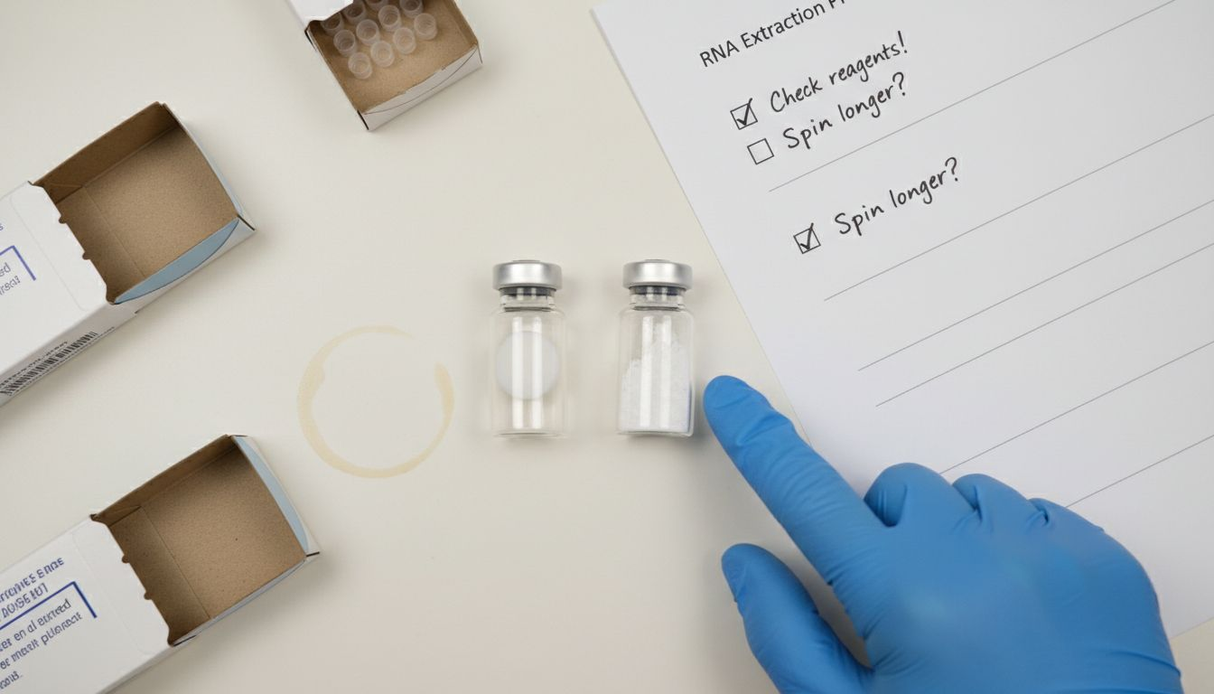 Vials showing solid puck and loose powder