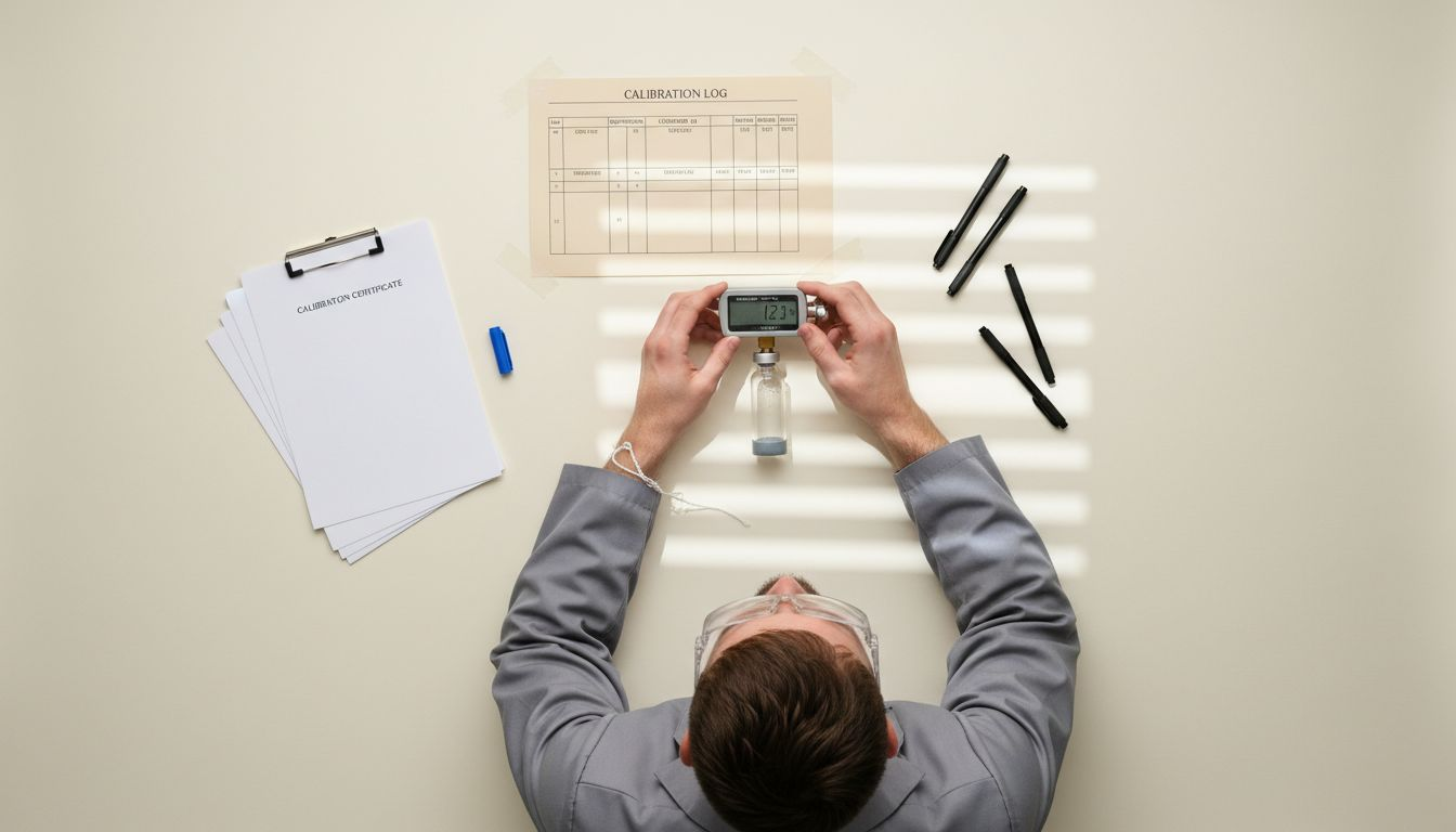 Researcher monitors vial vacuum pressure process