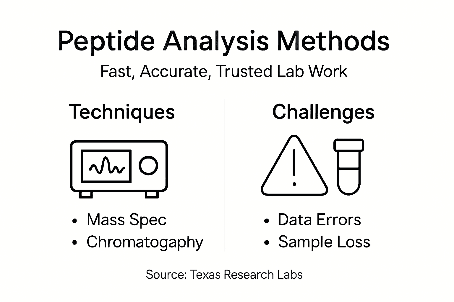 Infographic summarizing peptide analysis methods