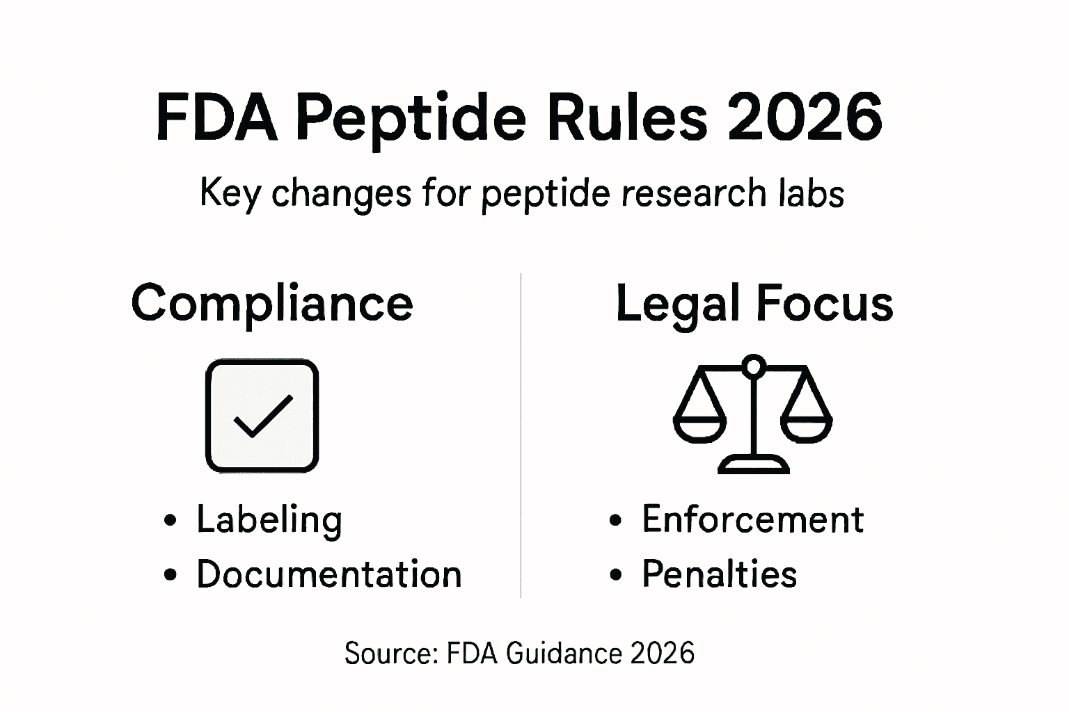 Infographic highlighting FDA peptide rules summary