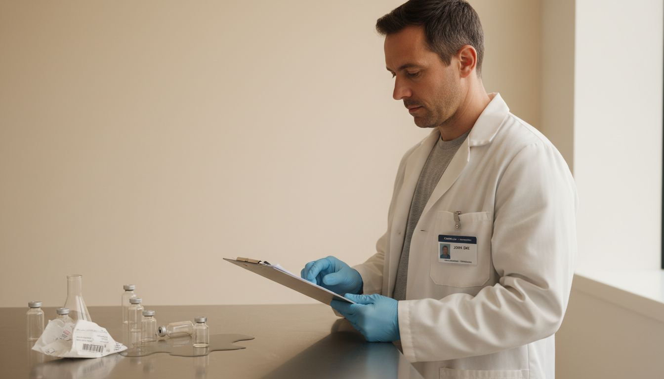 Peptide Research Mistakes: How They Sabotage Results 2 Lab technician reviewing peptide analysis report