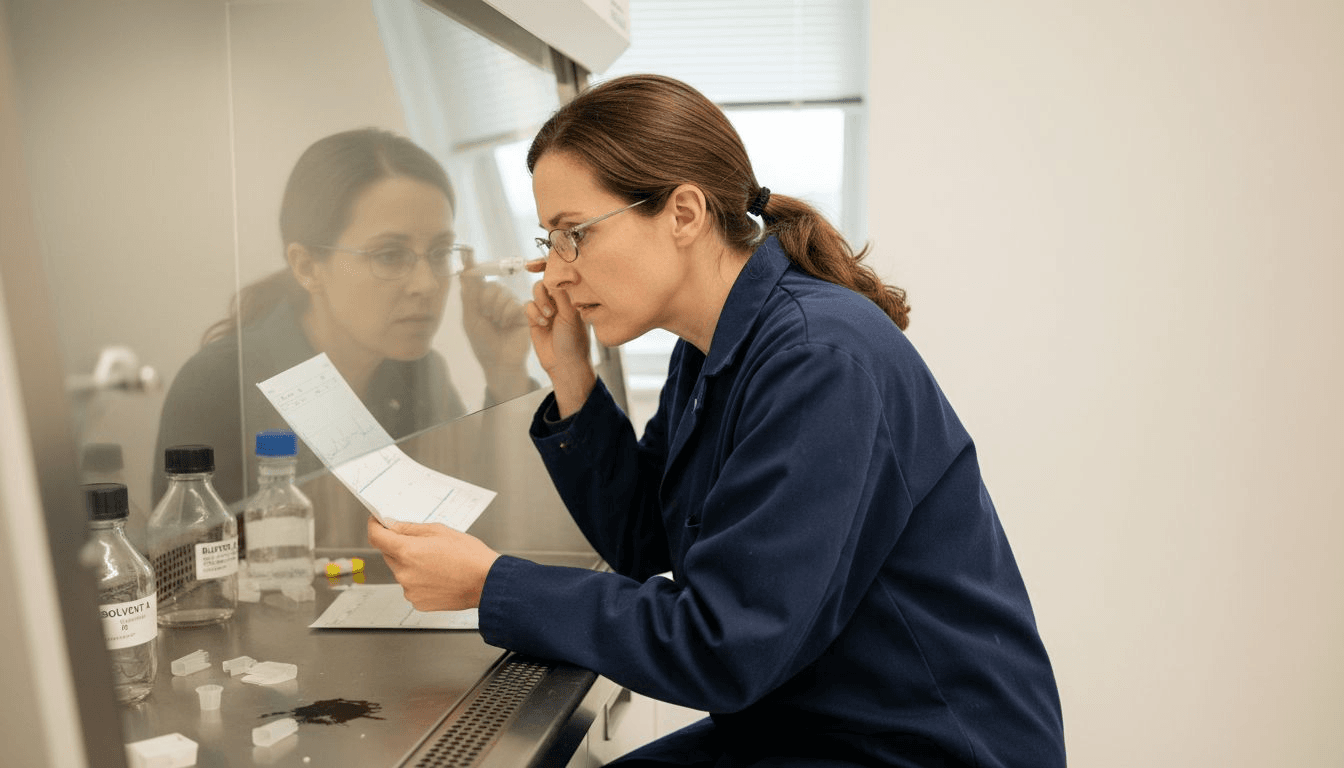 Peptide Purity Benchmarks: 98% Vs. 99% Hplc Impact 2 Researcher examining HPLC chromatogram data