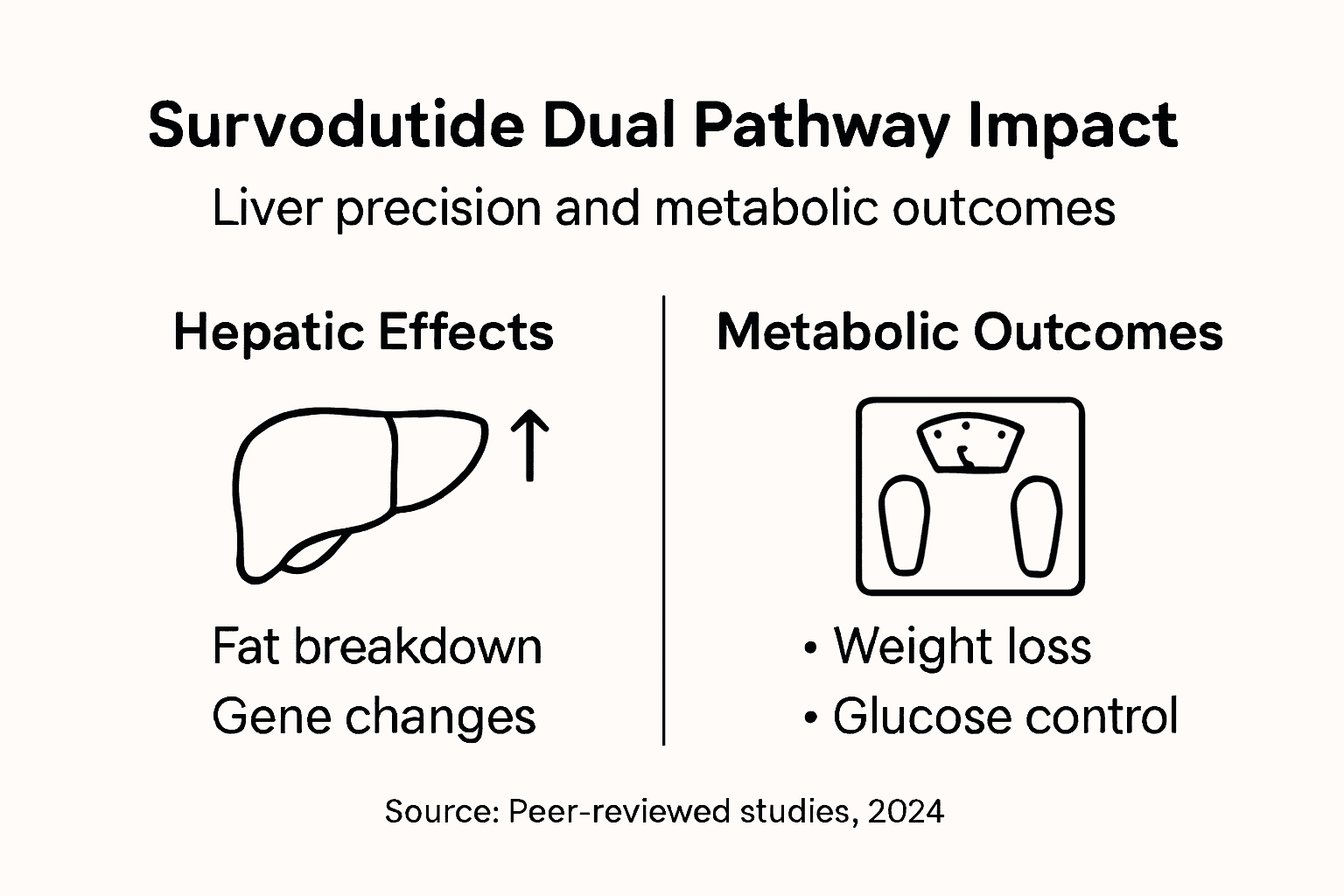 Infographic summarizing Survodutide pathway impacts