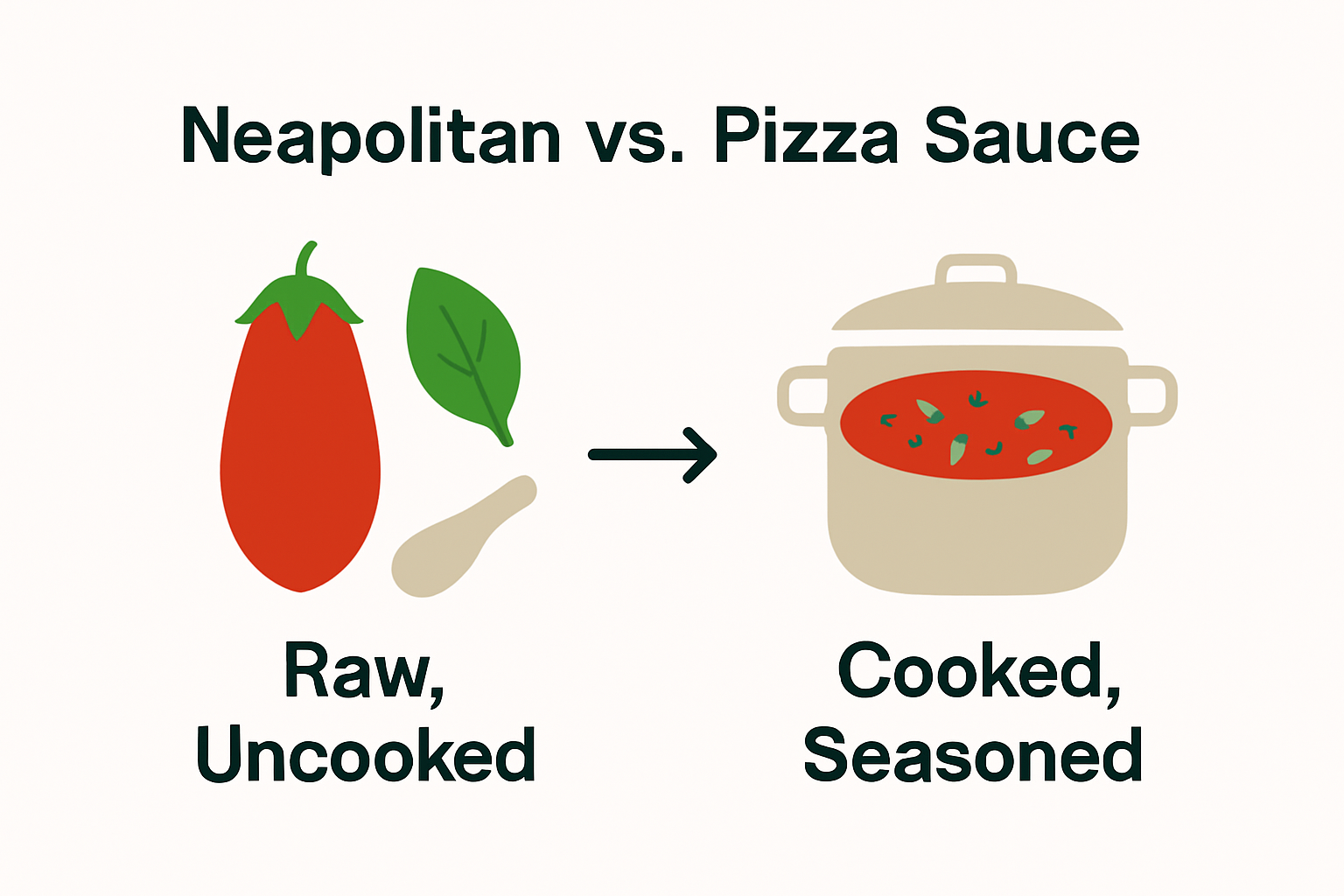Infographic comparing Neapolitan and other sauces