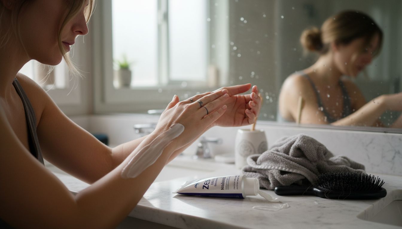 Applying numbing cream before tattoo