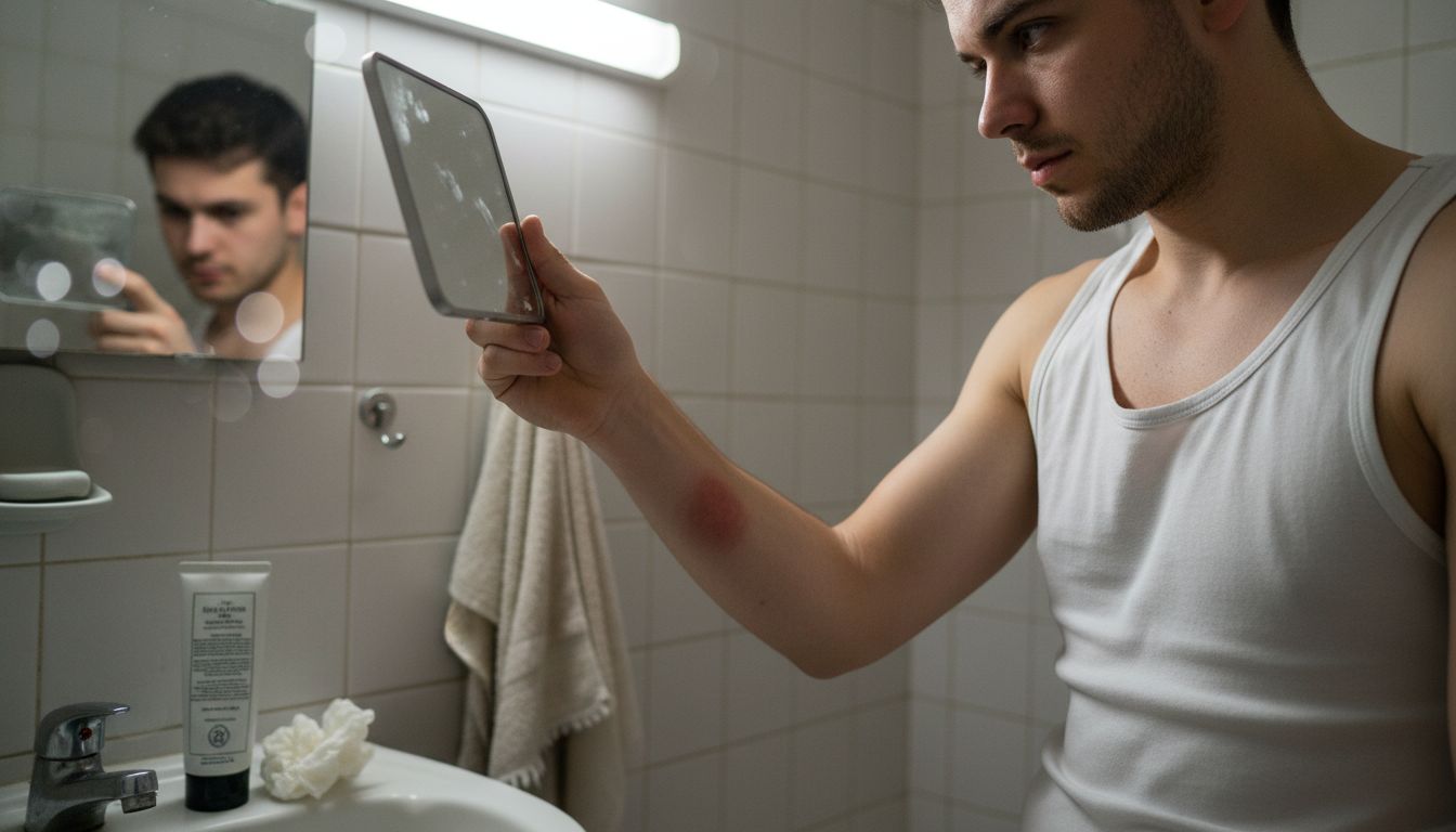 Examining allergic reaction after tattoo