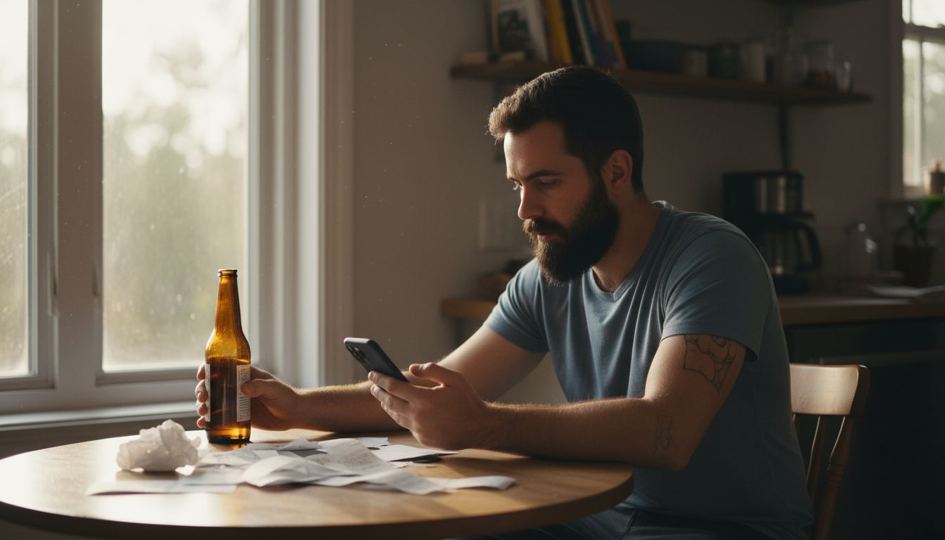 Man avoiding alcohol before new tattoo