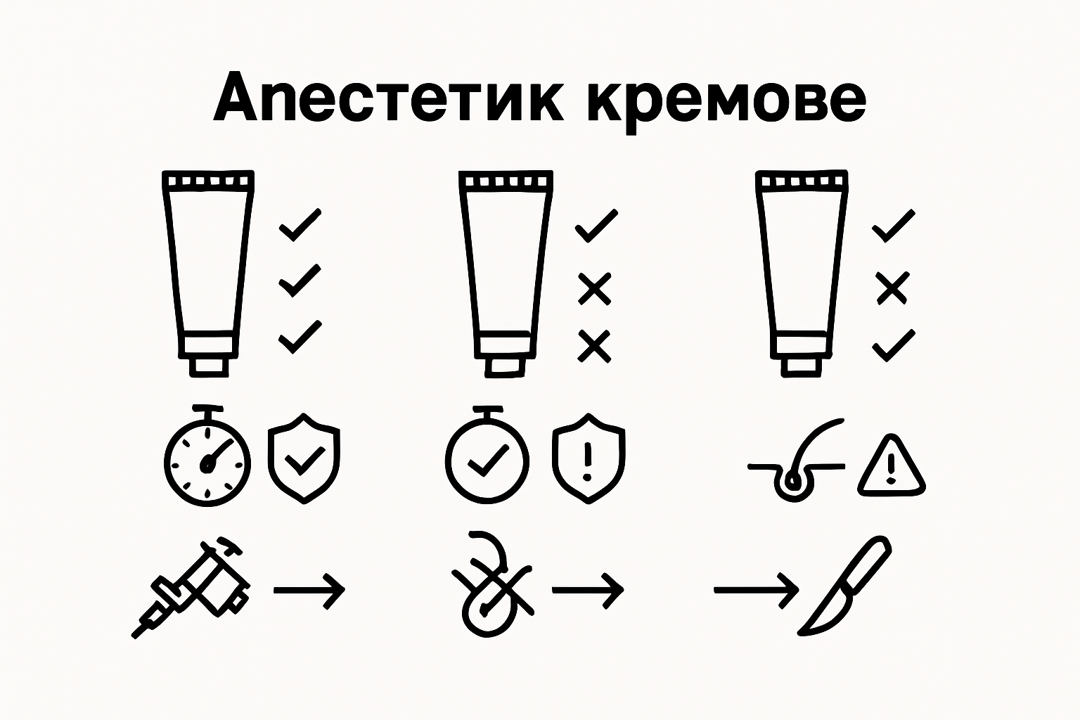 Comparison chart of pain relief creams