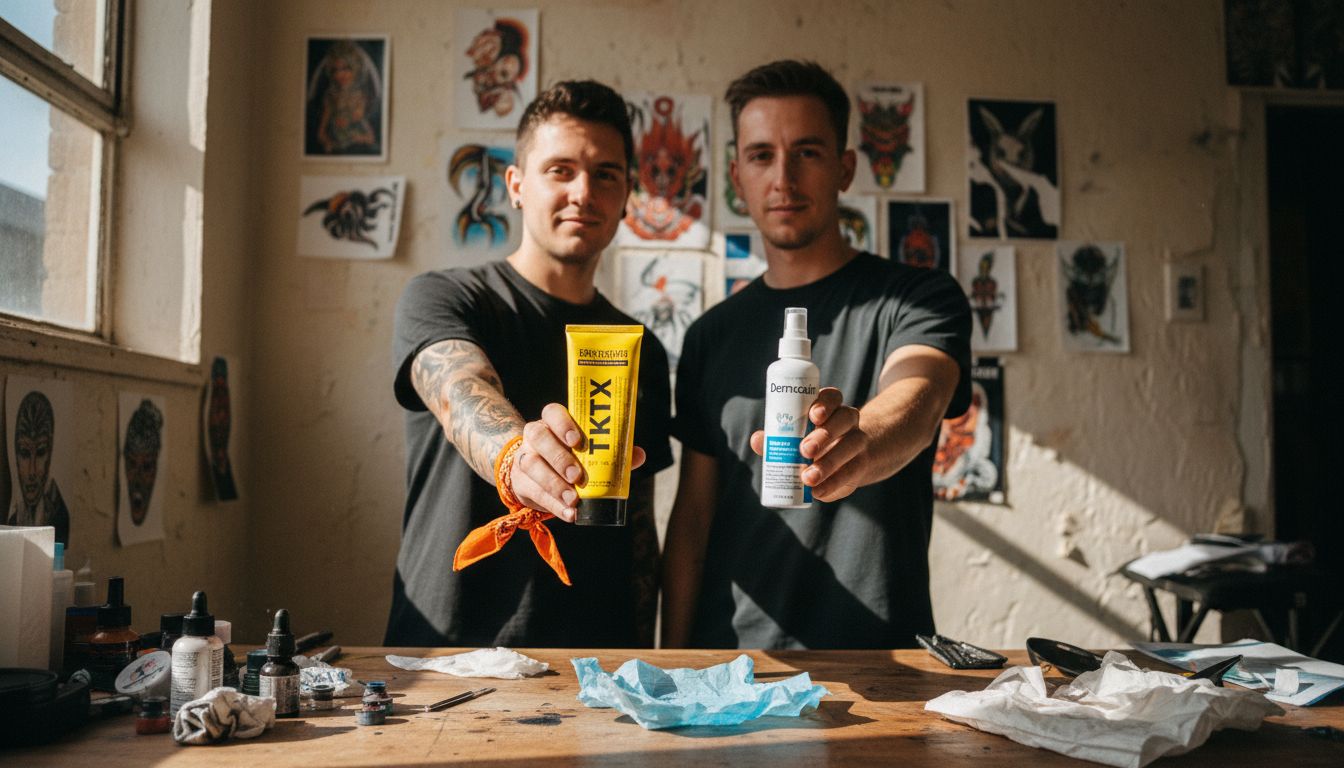 Artists comparing numbing cream brands