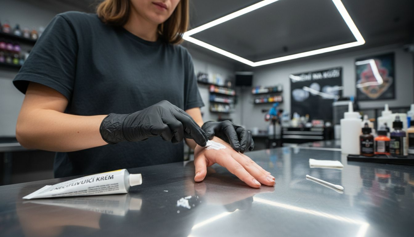 Použití znecitlivující masti před tetováním