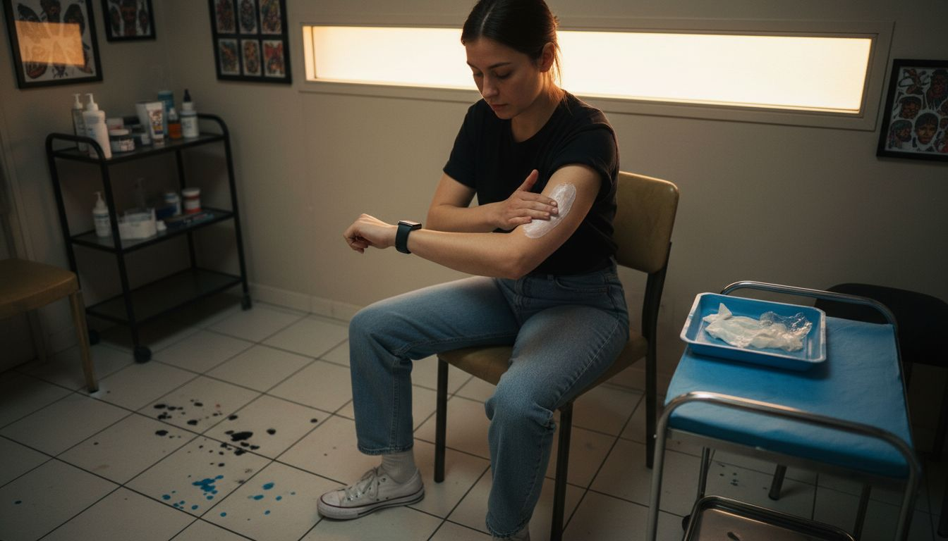 Femme en attente après l’application d’une crème anesthésiante