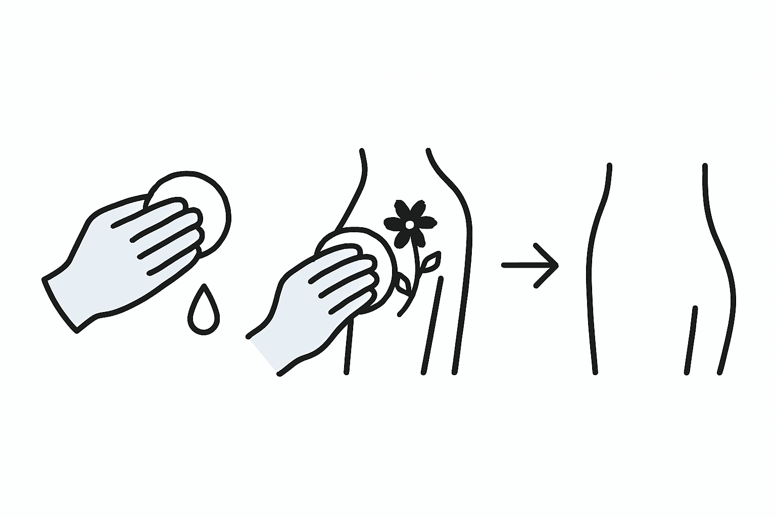 Infografika znázorňující, jak správně odstranit anestetický krém