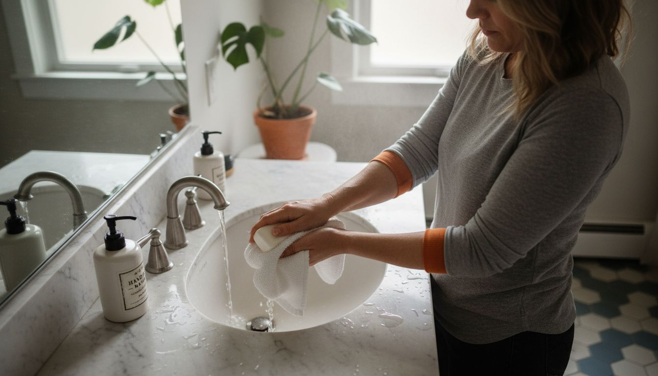 Washing and drying tattoo area skin